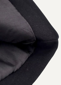 Black kimono jacket made of quilted fabric with a smooth slightly textured black surface