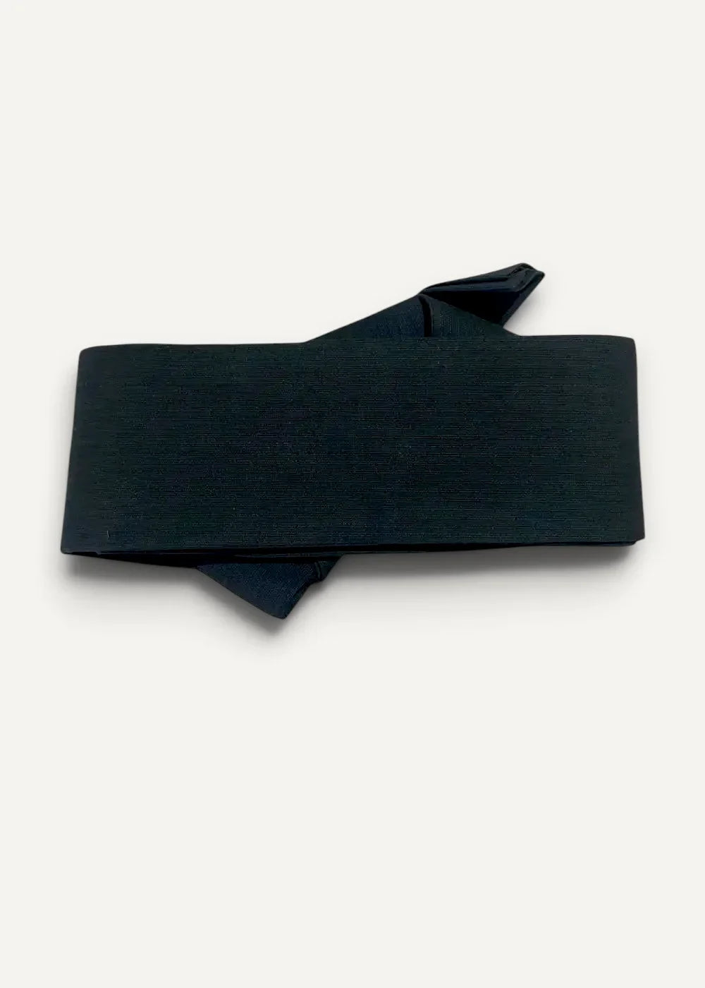 Men’s kimono traditional black satin belt with subtle textured weave for authentic styling and secure fit