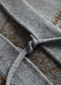 Warm haori gray suede fabric with textured slightly rough surface and visible stitching along the edges